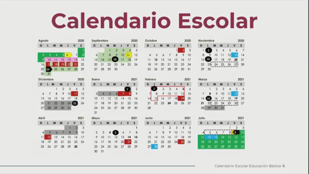 Calendario escolar 2021 a 2022 Jalisco